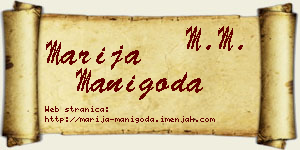 Marija Manigoda vizit kartica